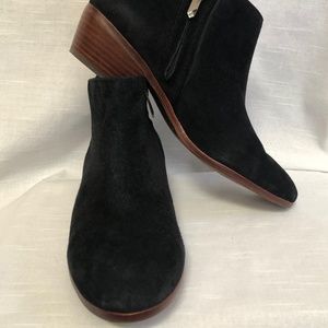 Sam Edelman Black Suede "Petty" Ankle Zip Bootie